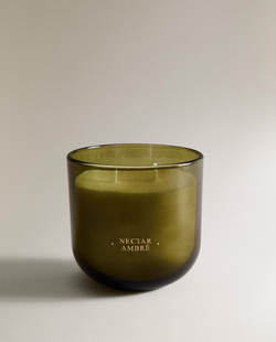Zara Home Свеча ароматическая Nectar Ambr 400 г, растительный воск, аромат восточный древесный, Коричневый