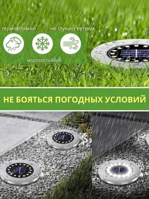 Садовые фонарики на солнечной батарее, 4 штук