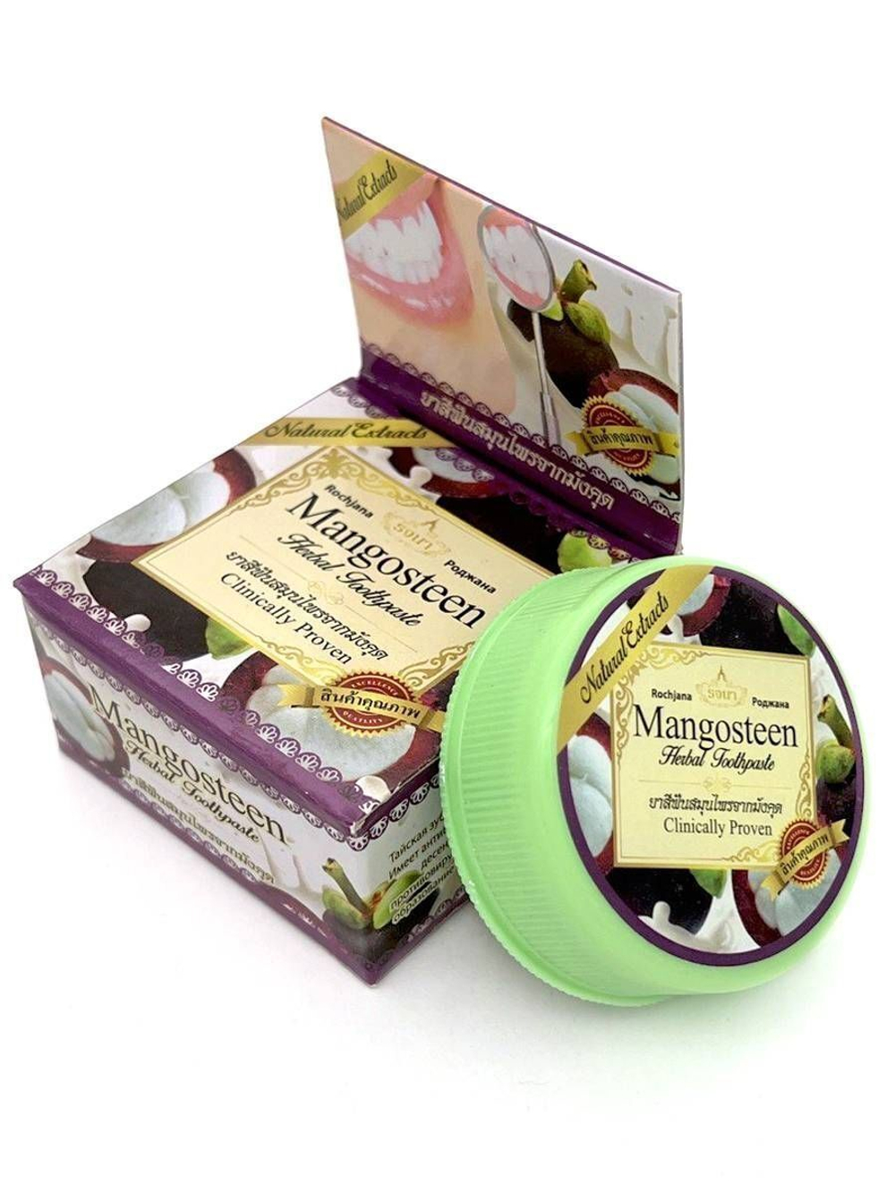 [Rochjana] Mangosteen Herbal Toothpaste - Зубная паста отбеливающая с экстрактом мангостина, 30 гр