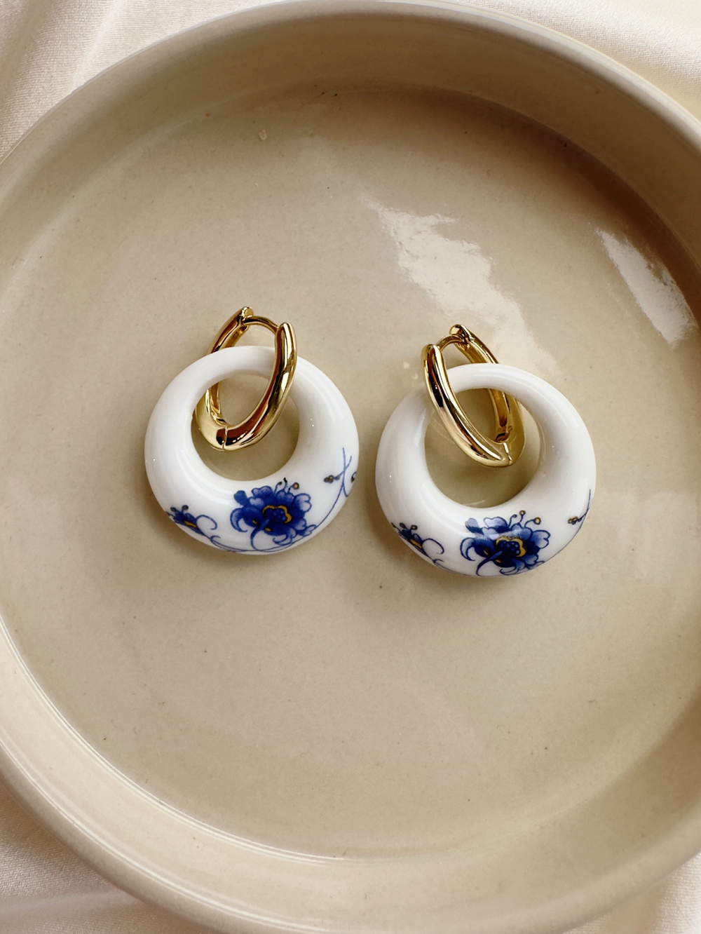 Серьги Гжель бублики