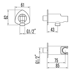 Подключение  для душевого шланга Lemark LM3585С с креплением для лейки