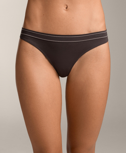 OYSHO Набор из 3 бесшовных трусов-стрингов, шоколадный