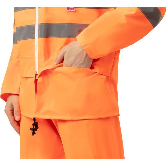 Костюм сигнальный влагозащитный Extra-V-КБР полиэфир с ПВХ покрытием оранжевый с СОП
