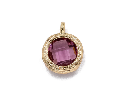 Подвеска Круглая-mini с сиреневым кристаллом, 9,5мм