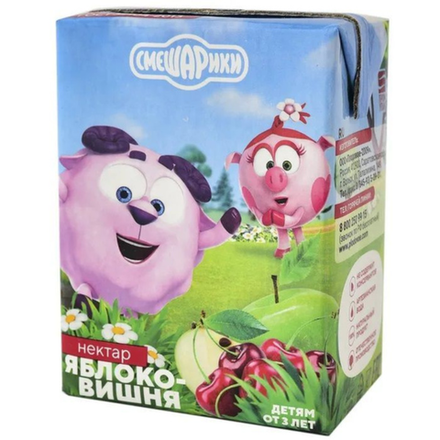 Напиток Смешарики Нектар яблочно-вишня 200 мл