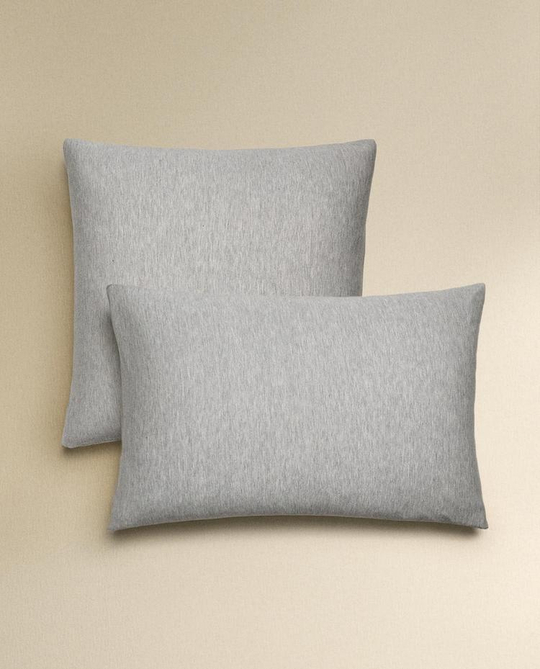 ZARA HOME ХЛОПКОВАЯ НАВОЛОЧКА, СЕРЫЙ
