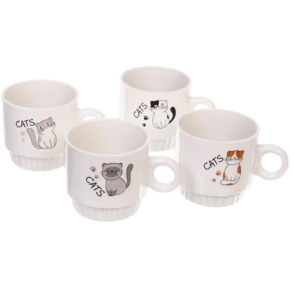 Набор кружек на стойке 280мл «Котики»