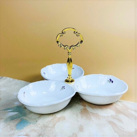 Lenardi 109-226 Менажница 24х22х17см КРОКУС в под.уп.(х12)Фарфор