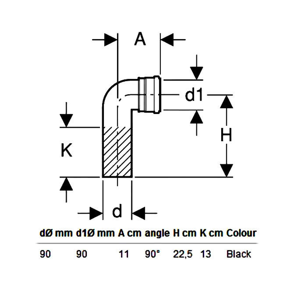Соединительное колено 90 градусов Geberit