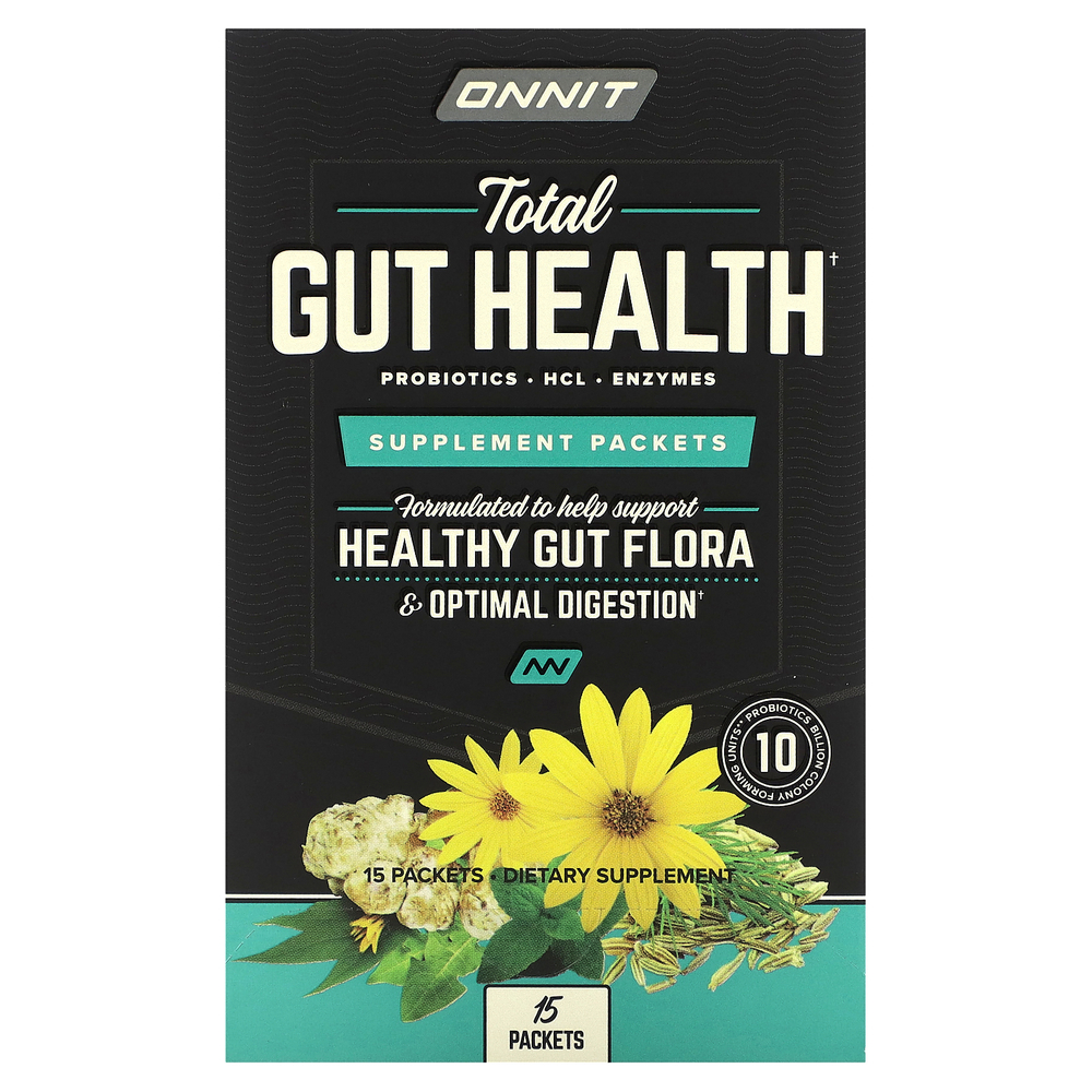 Onnit, Total Gut Health, пакетики с пищевой добавкой, 15 штук