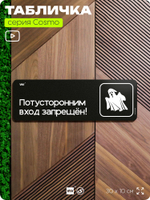 Табличка Потусторонним вход запрещен, шуточная прикольная табличка на дверь и стену черная, для офиса и дома, серия COSMO FUN, 30х10 см, Айдентика Технолоджи
