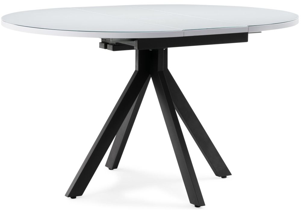 Стеклянный стол Бетина 100(130)х100х75 черный / белый