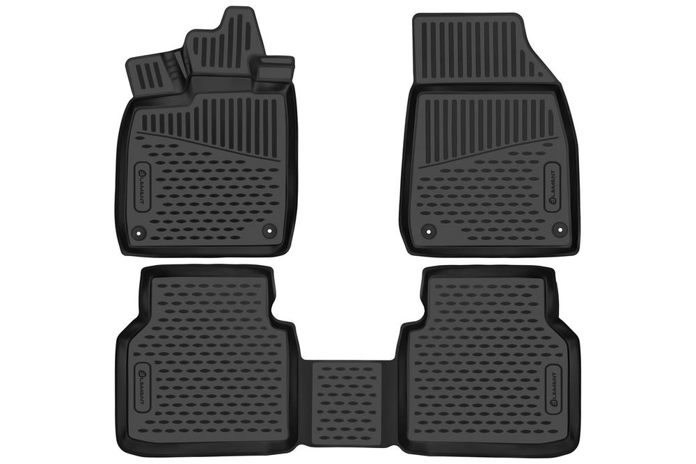 Коврики в салон для VOLKSWAGEN ID.4 2020-, кроссовер, battery electric, USA, 3шт. (полиуретан) ELEMENT3DAN0327210K
