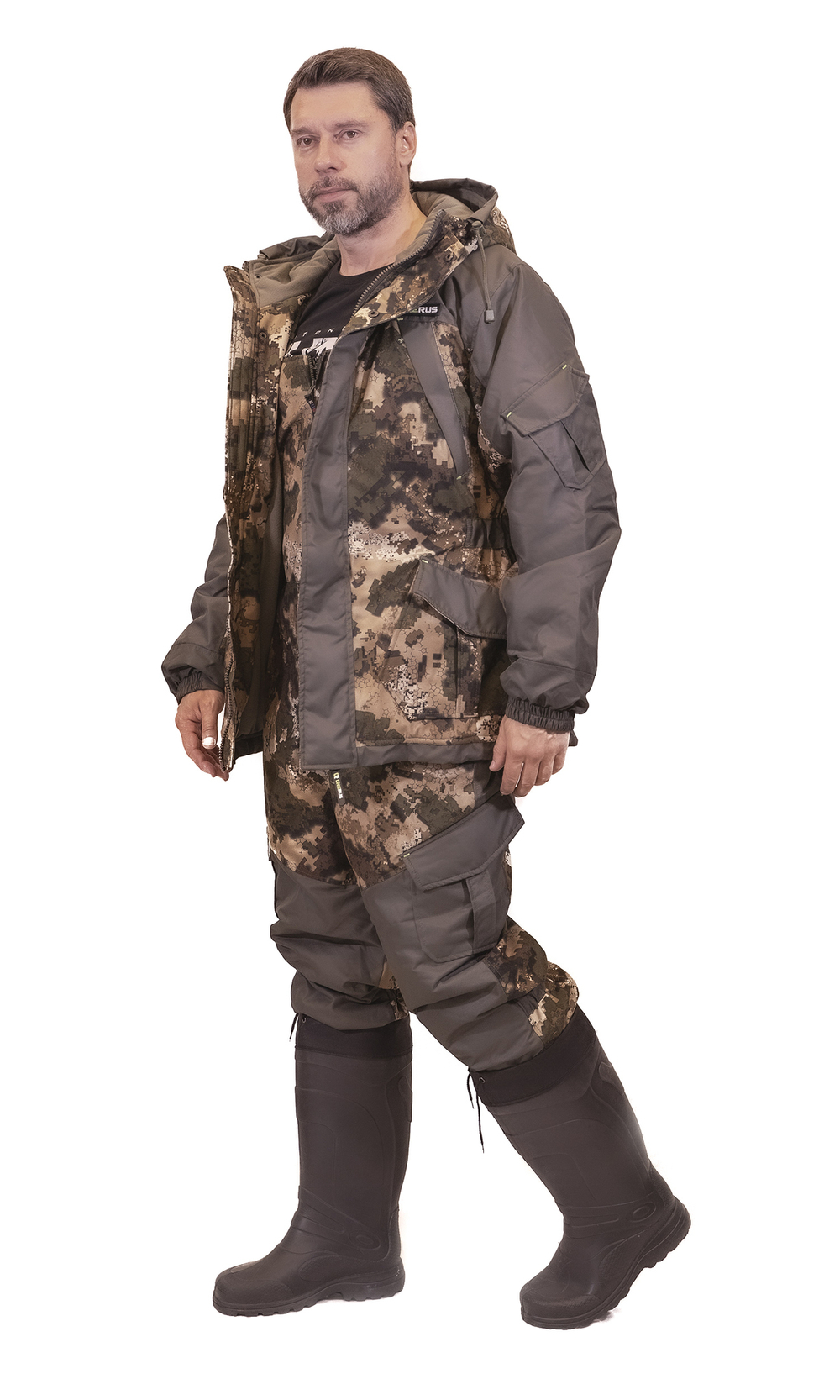 Зимний мужской костюм Горный -15 (Алова,Таслан) ПК Зеленый Камо