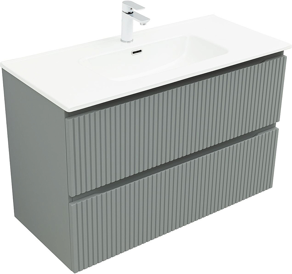 Тумба с раковиной Aquanet Джейн (Flat) 335436/254365 100 мисти грин