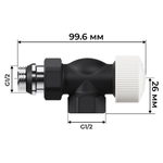 Набор термостатический осевой Royal Thermo Design 1/2quot;М30х1,5 (Черный)