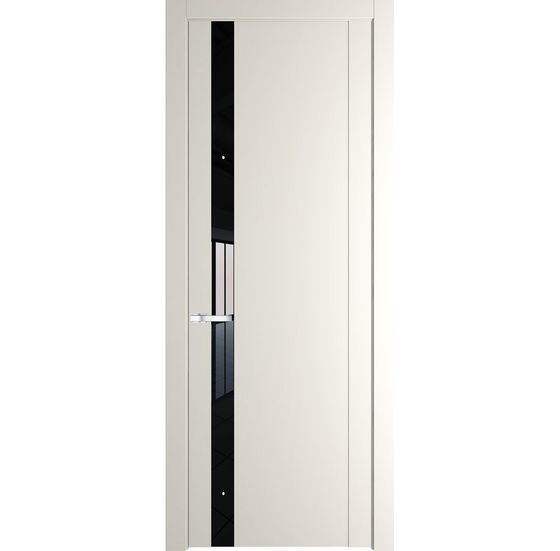 Межкомнатная дверь эмаль Profil Doors 1.2P перламутр белый стекло чёрный лак