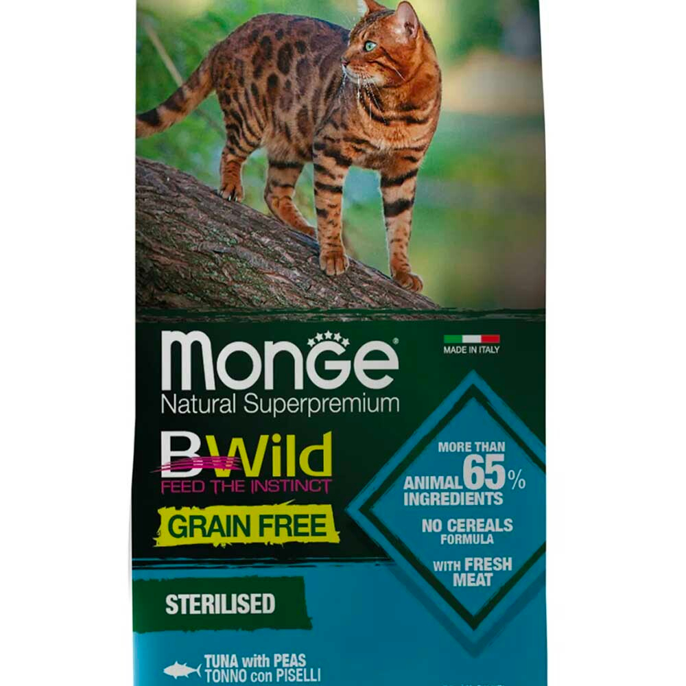 Monge Bwild корм для кошек стерилизованных с тунцом (беззерновой) (Sterilised)