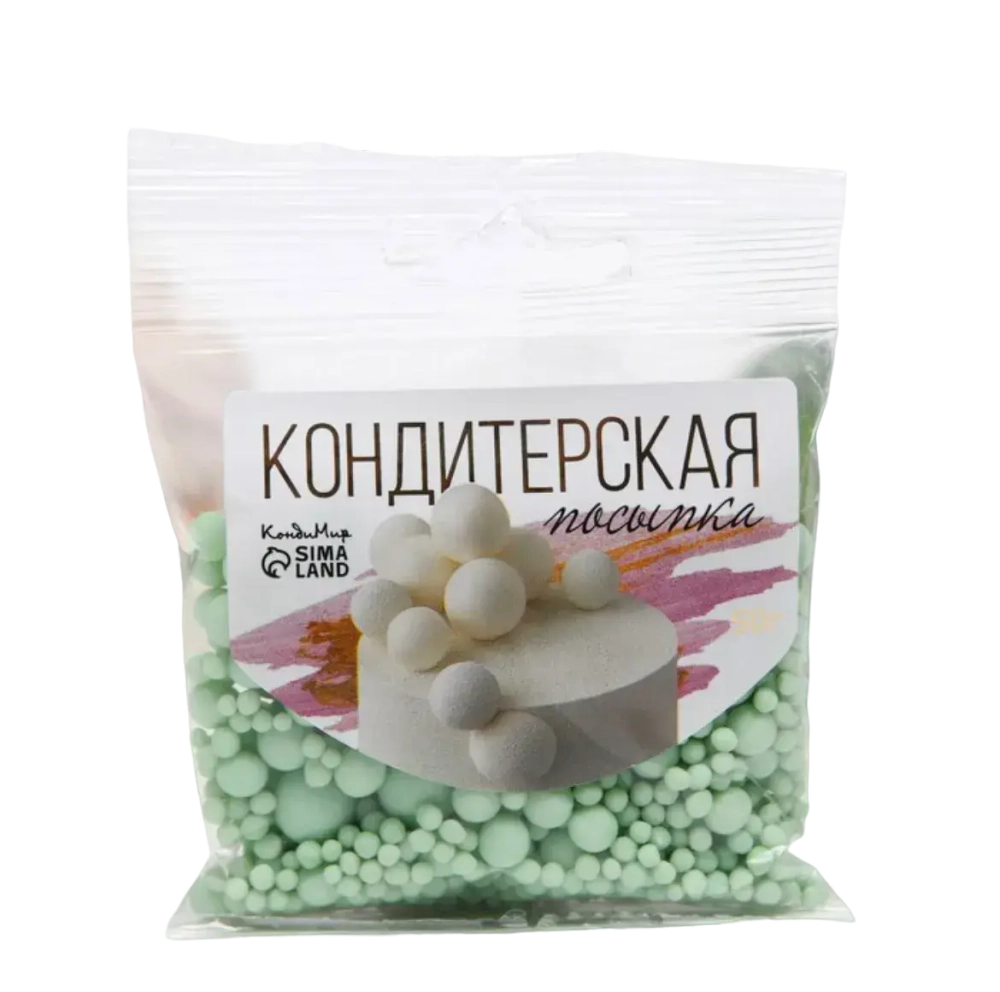 Посыпка кондитерская в цветной глазури "Изумруд", 50 г