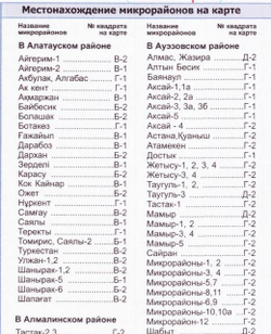 План- схема Алматы 100 см х 70 см  2024 год ламинированная