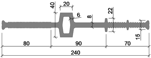 Гидроизоляционная шпонка ДВС-240/20 ПВХ-П