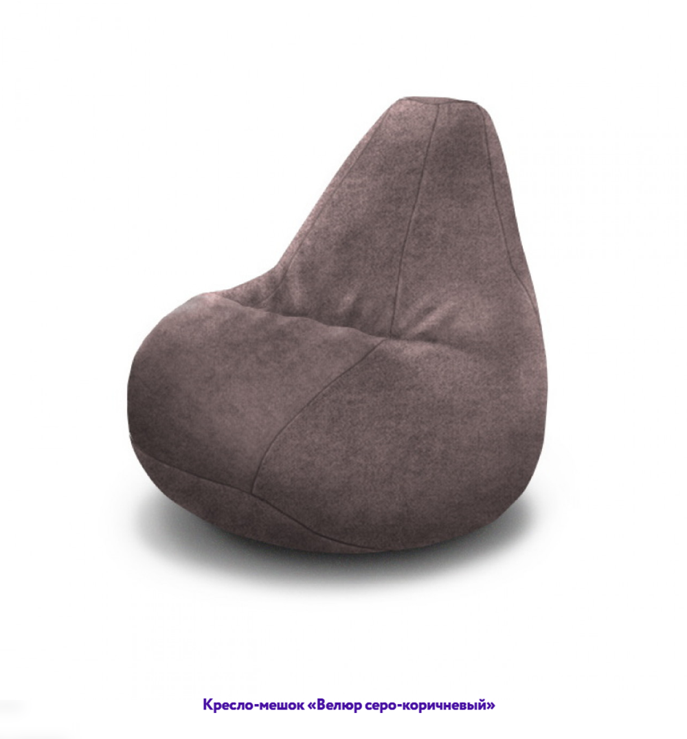 Кресло-мешок Груша, однотонное, велюр