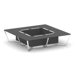 Steel Meet Стол переговорный квадратный MD-PR.B.SP-16K Антрацит/Нержавеющая Сталь/Хром 3200*3200*750