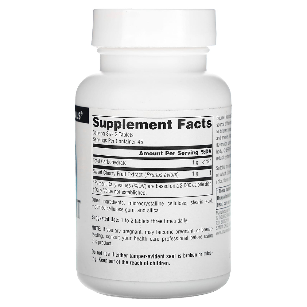 Source Naturals, экстракт плодов вишни, 500 мг, 90 таблеток