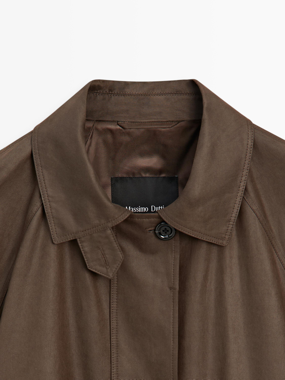 Massimo Dutti Длинная парка с карманами, кротово-коричневый