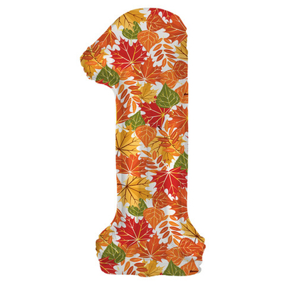 Шар Цифра 1 (34''/86 см) "Осенние листья"