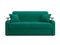 Диван Денвер 1,6 - Velutto 33 изумрудный/  коричневая накладка