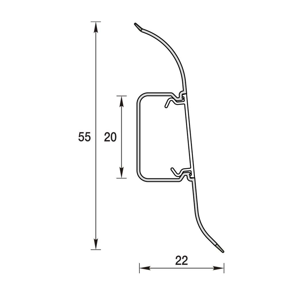 Плинтус ПВХ Идеал Классик 302 Венге черный 2200х55х22 мм