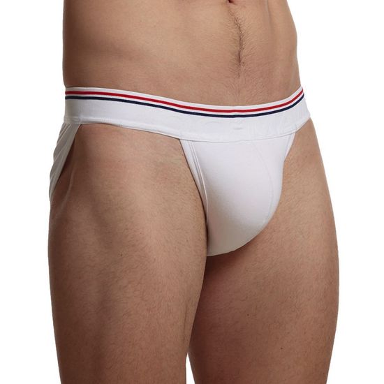 Мужские трусы танга белые JOCKMAIL JM3037-1