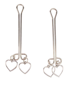 Серебристые металлические зажимы на соски с сердечками (Цвет: серебристый)