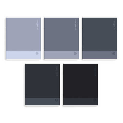 Тетрадь, 48 л, клетка, ОТТЕНКИ СЕРОГО А5