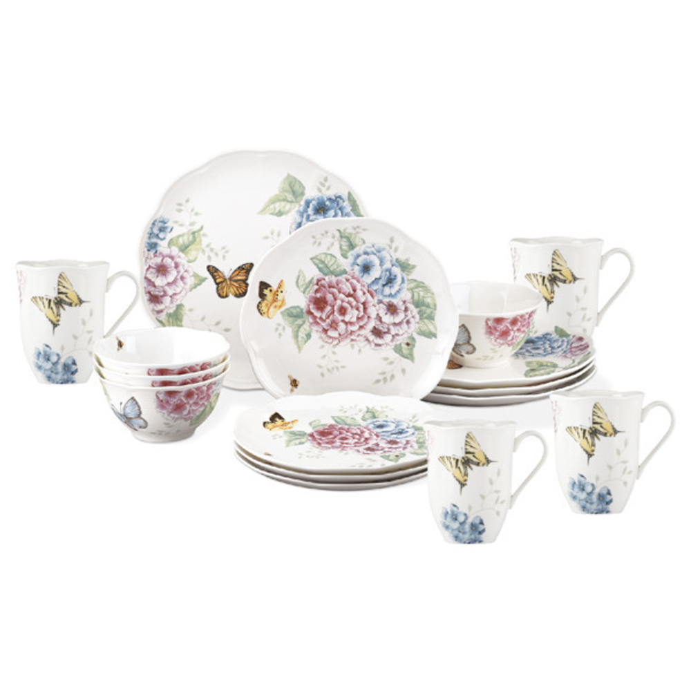 Чайно-столовый сервиз Lenox Бабочки на лугу Гортензия 16 предметов на 4 персоны