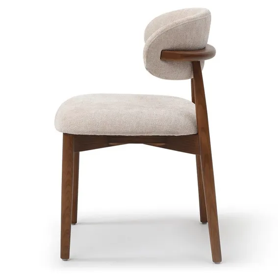 Стул Ando бежевый, ножки орех