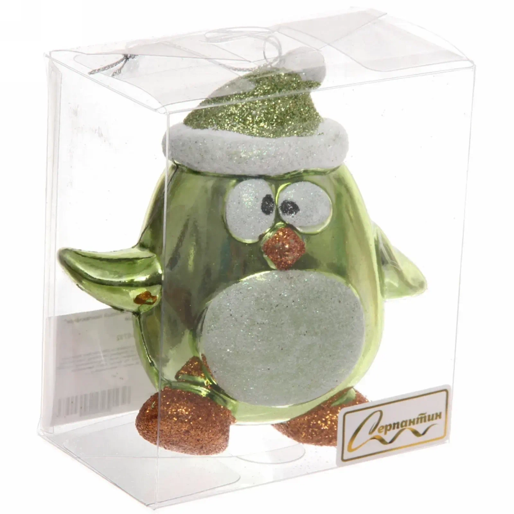 Ёлочная игрушка «Весёлый пингвинёнок» 11*6*11 см, зелёный