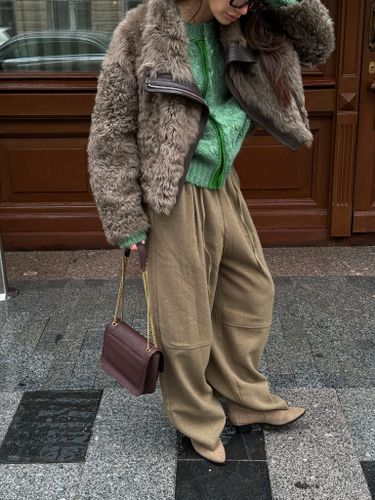 Утепленные бежевые брюки FN