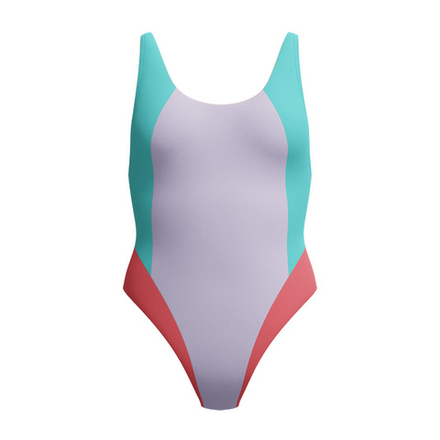 Купальник SPEEDO Colourblock 2.0 Muscleback, 8-00480317934, размер L, полиэстер, эластан, лилово-бирюзово-коралловый