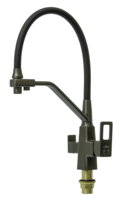 353525-G Смес. для кухни с гиб шланг и под филт (ГРАФИТ+ЧЕР.) ViEiR (10/1шт)