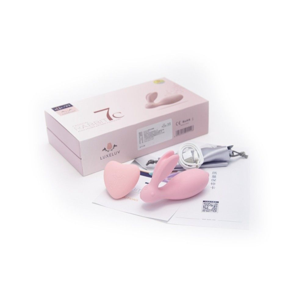 Нежно-розовый мини-вибратор в форме зайчика с пультом ДУ (Цвет: нежно-розовый)