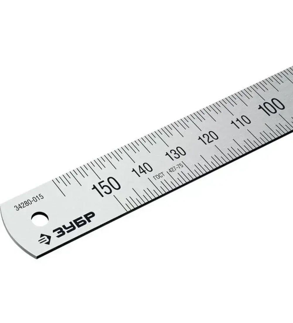 ЗУБР / 15см, усиленная нержавеющая линейка