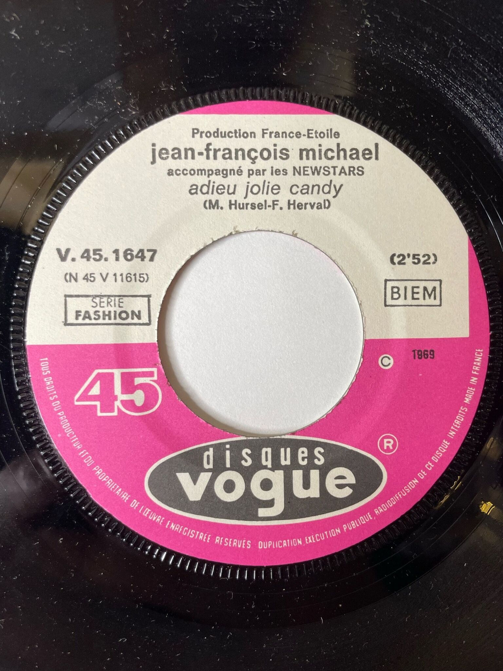 Винтажная виниловая пластинка LP Jean Francois Michael / Les Newstars (France 1969) 7 дюймов