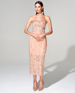 Корсетное платье с кристаллами