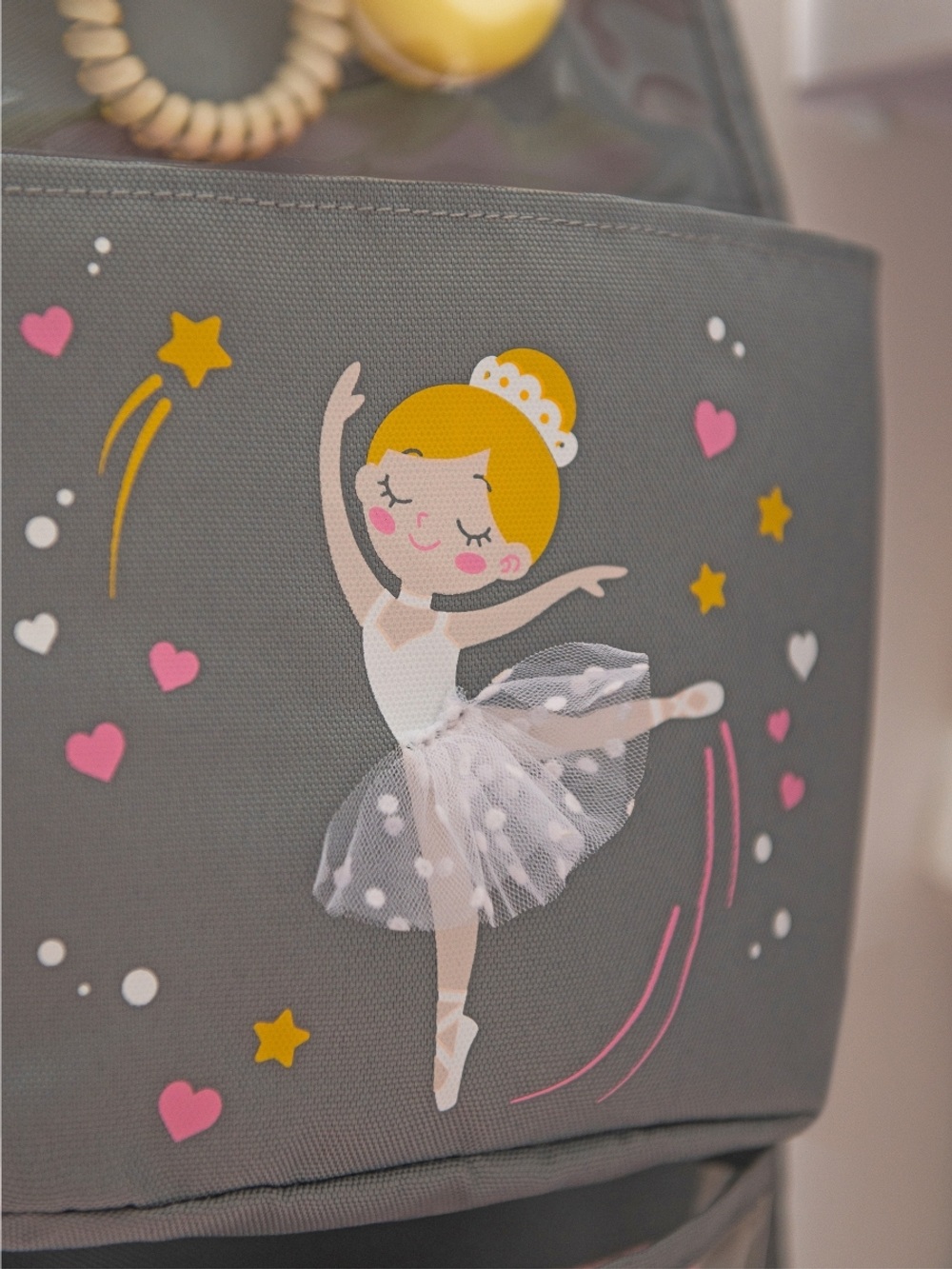 Кармашки для детского сада, на липучке. Балерина с объёмной юбкой