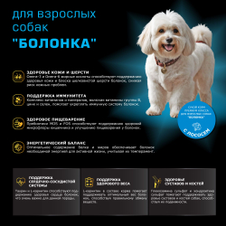 Корм сухой для взрослых собак породы Болонка, с лососем, 800 гр, QUATTRO