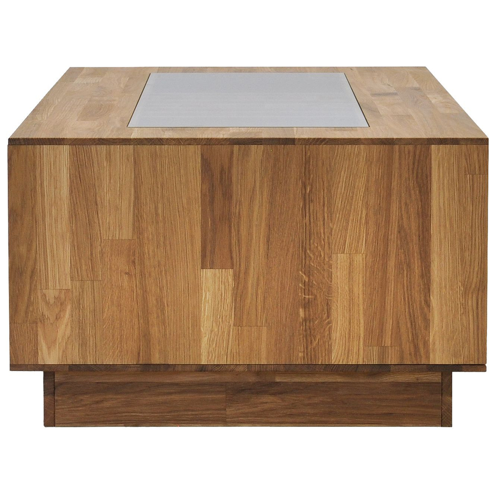 Журнальный столик, 120х60х37, Паво, кофейный стол с местом для хранения и органайзером для газет и журналов, массив дуба, MAKOSA