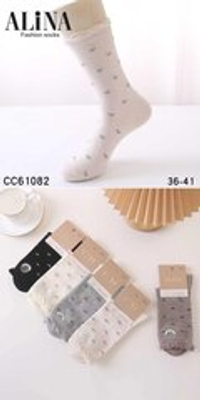 Носки женские хлопковые с мягкой резинкой и рисунком "Сердечки" - 10 пар