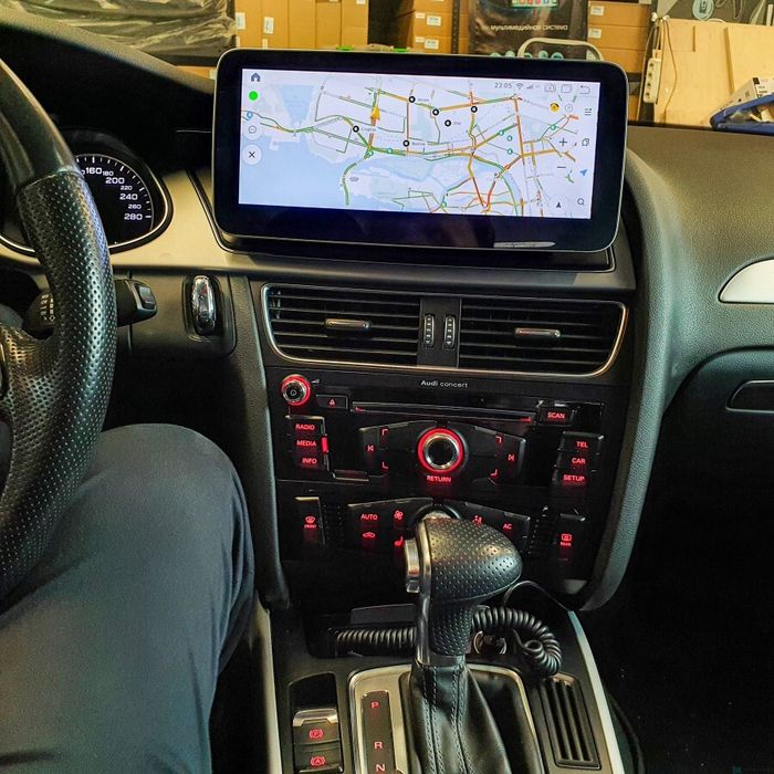 Магнитола для Audi A4 (B8), A5 (8T) 2007-2016 (без джойстика MMI) - Parafar PF7938QPDLow монитор 10" на Android 12, Быстрая, SIM-слот